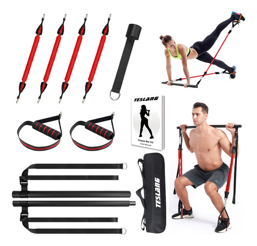 Kit De Barra De Pilates Ajustable Mejorado De 60-180 Libras