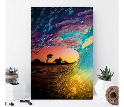 Vinilo Decorativo 20x30cm Mar Surf Oceano Sunset Colores