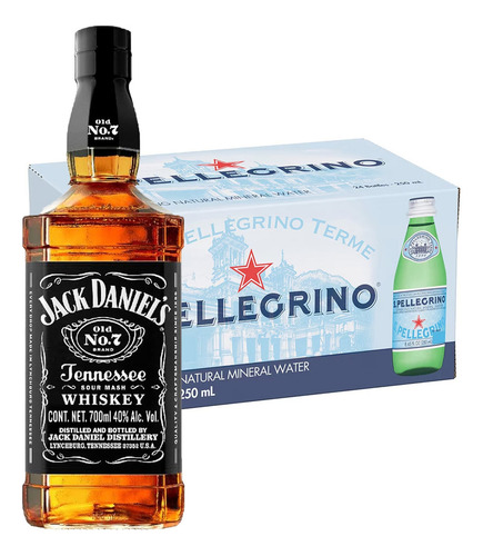 Pack 24 Agua San Pellegrino 250 Ml + Whisky Jack Daniel's 70
