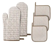 Comprar Manoplas De Horno 5 Piezas Algodón Resistente Al Calor