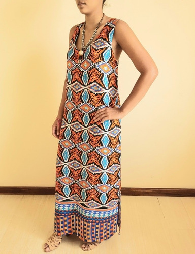 Imagem 3 de 5 de Vestido Feminino Tecido Longo Hilde