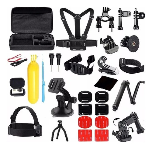 Kit Premium 44 Accesorios Para Gopro Moto Bici Casco Auto