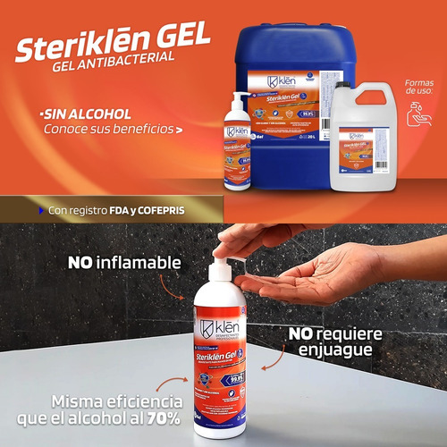 Imagen 2 de 9 de Gel Antibacterial Galon Mayoreo 3.8 Litros Sin Alcohol, Bote