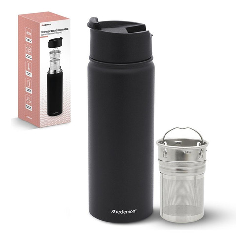 Termo Vaso Termico Infusor De Te Acero Inox 550 Ml Redlemon