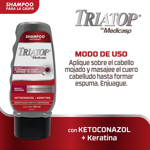 Triatop Shampoo Regeneracion Ketoconazol Y Keratina 165ml