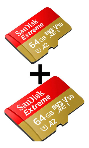 Kit 2 Cartão De Memória Sandisk Extreme 64 Gb,original