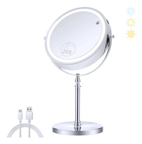 Miyadiva Espejo De Maquillaje Iluminado 20x Mmg