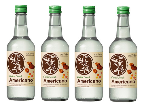 Alcohol Coreano Soju Chateul Soorok Americano Pack 4 Pzas