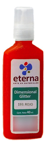 Pintura Dimensional Eterna 40ml Glitter Color Del Óleo Rojo