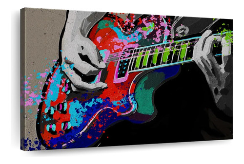 Elephant Stock Lienzo Impreso Guitarra Colorida 1 Pieza 24 X