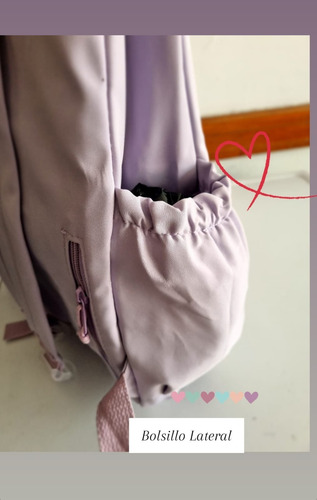 Mochila Nena Bolsillos Peluche Regalo Cartuchera Tono Pastel