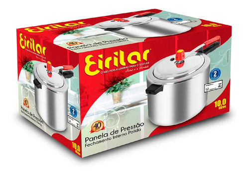 Panela De Pressao Polida 10 Litros Aluminio Eirilar 80 Kpa
