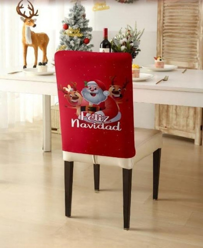 Fundas Navideñas Cubre Sillas Respaldo Comedor 6 Unid
