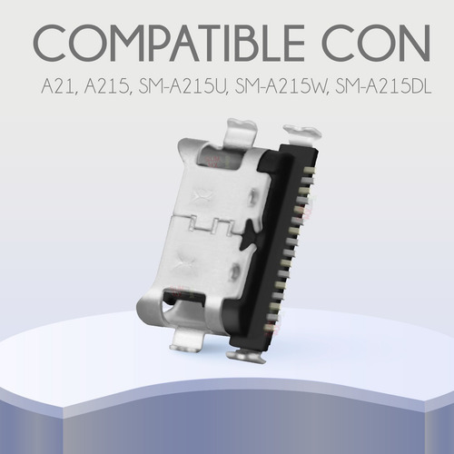 5 Piezas Pin De Carga Compatible Con Samsung A21 A215 A215u