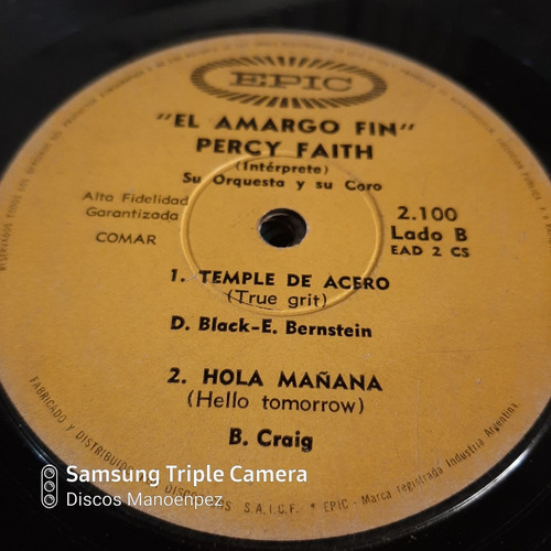 Simple Percy Faith El Amargo Fin Epic C19