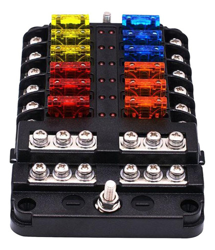 1 Conjunto De Suporte De Fusível Automotivo De 12 Vias, De