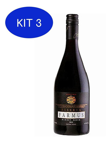 Kit 3 Farmus Winemaker Reserva Pinot Noir 750 Ml