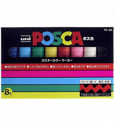 Marcador Posca Pc-8k Set 8 Colores