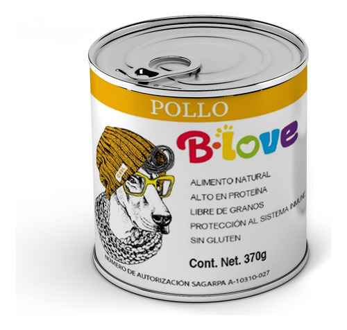 B-love - Alimento Natural Humedo - Mix 24 Latas 370gr