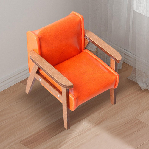 Muebles Para Casa De Muñecas, Sofá En Naranja Pequeño