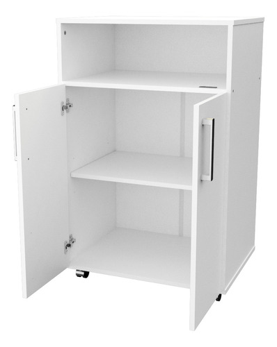 Porta Microondas Con Ruedas Blanco 2 Puertas Mueble Mosconi 