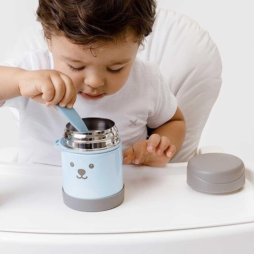 Pote Térmico Inox C/ Colher Gumy 360ml - Azul - Buba