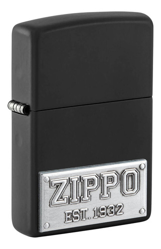Encendedor Zippo Negro Emblema Zippo Since 1932