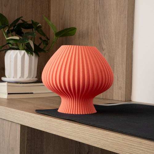 Lampara 3d - Fungi #3 Estructura Rosa Pantalla Rosa