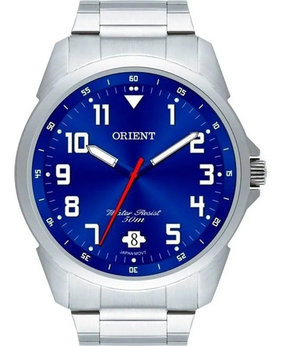 Relógio Pulso Aço Orient Masculino Azul - Mbss1154a