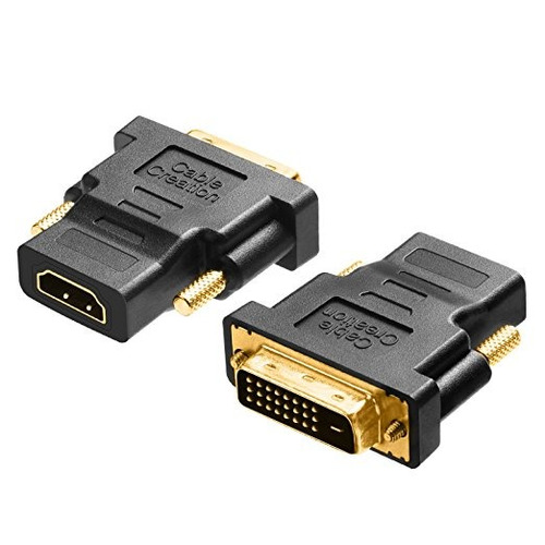 Dvi A Hdmi, Cablecreation [2-pack] Bañados En Oro Dvi Al Ada