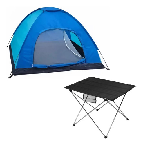 Carpa Iglú Para 3 A 4 Personas + Mesa De Camping Plegable