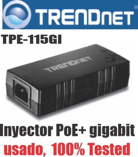 Trendnet Tpe-115gi Gigabit Poe+ Injector 30w Spam 100mt 220v