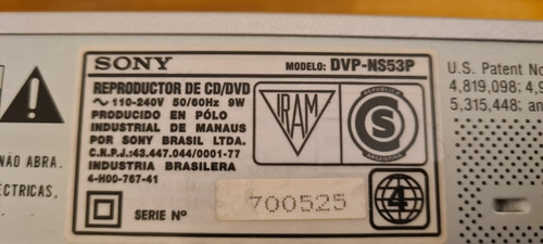 Dvd Sony Dvp-ns53p Con Control Remoto