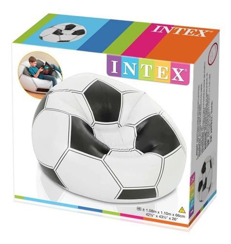 Imagen 2 de 7 de Puf Sillon Inflable Intex Pelota Interior Exterior 108 X 110