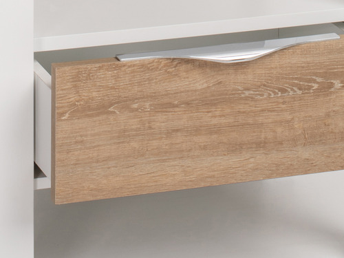 Mueble Vanitory Con Tapa Oak Campi 60 Blanco-roble Sin Bacha