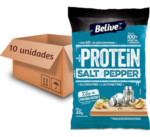 Imagem 1 de 5 de 10x Protein Snack Belive Salt & Pepper 35g