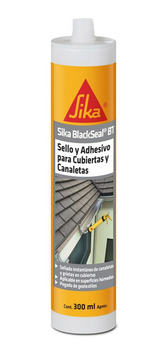 Imagen 1 de 6 de Sika Blackseal Bt Sellador Para Techos Y Canaletas 300 Ml