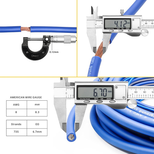 Recoil True 8 Gauge Kit Completo De Cableado De Amplifica...
