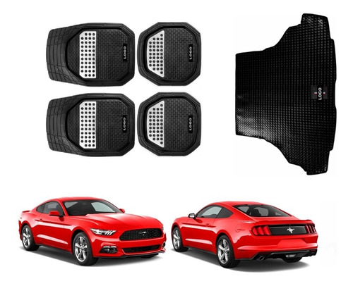 Tapetes Charola 3d + Cajuela Ford Mustang 2019 A 2022 2023