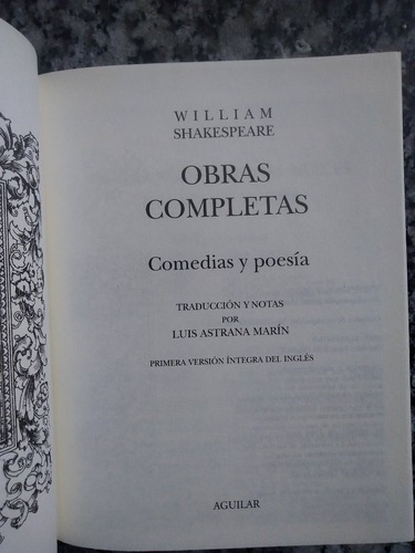 Shakespeare Obras Completas Dos Tomos Aguilar Astrana Marin