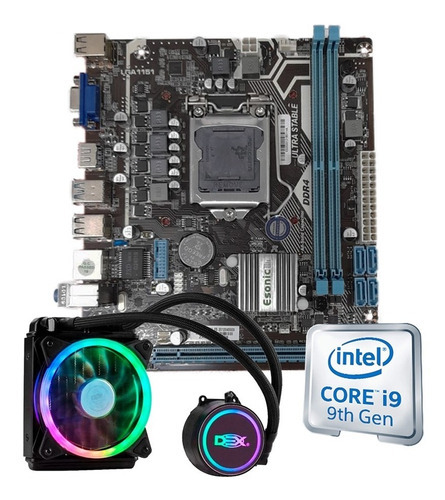 Kit Upgrade Intel I9-9900k Placa Mãe H310 Com Water Cooler Cor Preto