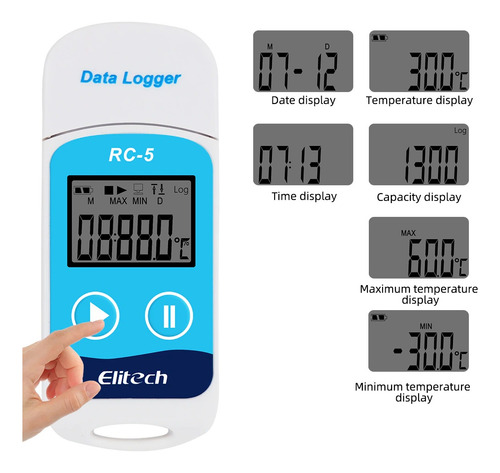 Data Logger Usb Temperatura Para Cadena De Frio Rc-5 Elitech