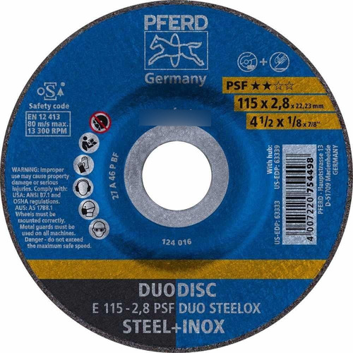 Pferd Duodsc Corte Rueda Molienda Tipo Oxido Aluminio 
