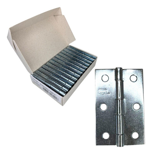 Dobradiça Porta Zincada Caixa 24 Peças - 3 75mm Ferca