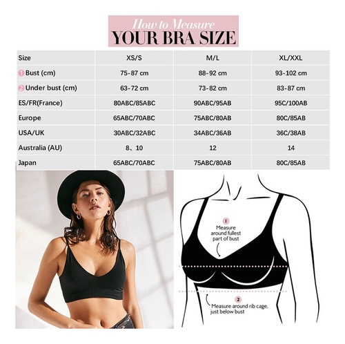 Sujetador Con Espalda Baja, Sujetador Cómodo, Para Mujer, Si