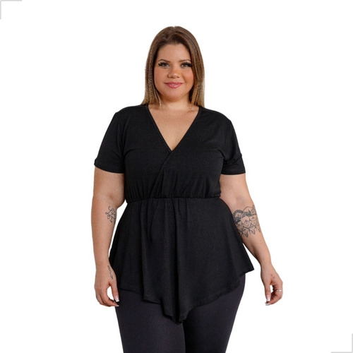 Blusa Feminina Bata Decote V Plus Size