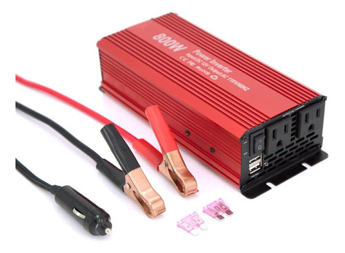 Power Inverter 800w Para Vehículos, Dc 12v A Ac 110v Con 5v 