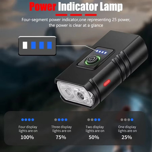 Luz Impermeable Para Bicicleta T6 Con Carga Usb De Haz Alto