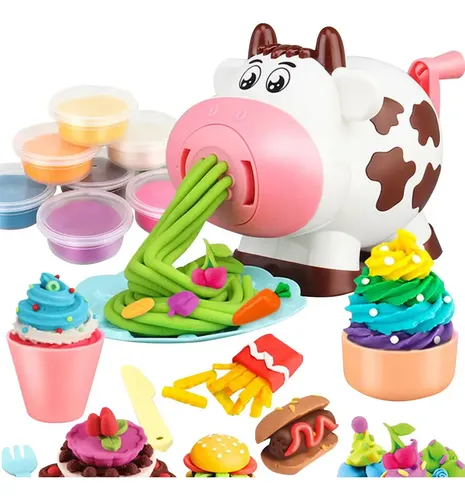 Set De Plastilina Con 60 Accesorios Y 24 Colores – Prensa De Hamburguesas Y Moldes Para Niños A Partir De 3 Años