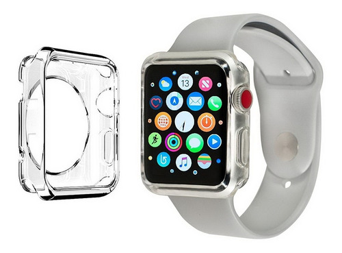 Imagen 1 de 7 de Forro Bumper Transparente Case Para Apple Watch iPhone 38mm